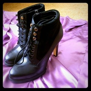 French connection comfy lace up leather boot